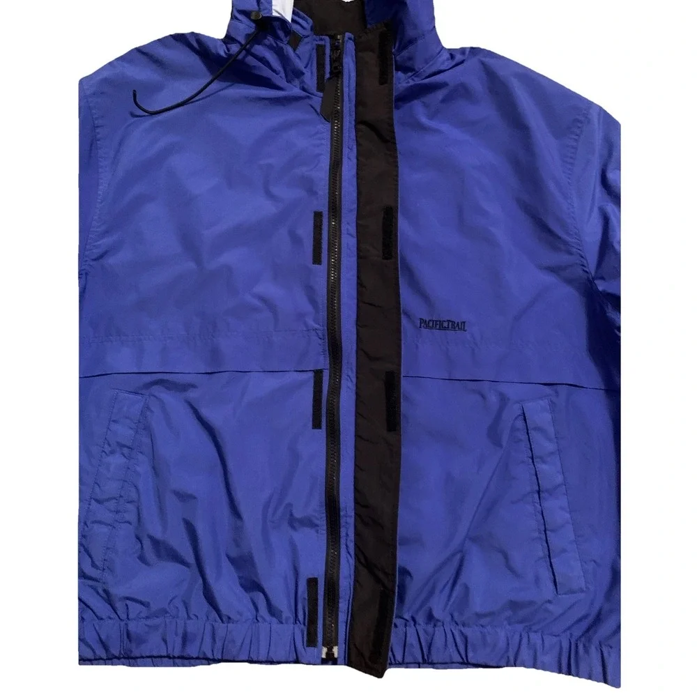 Pacific Trail Men's Blue Jacket XXL Windbreaker Hooded Gorpcore Vented Full Zip